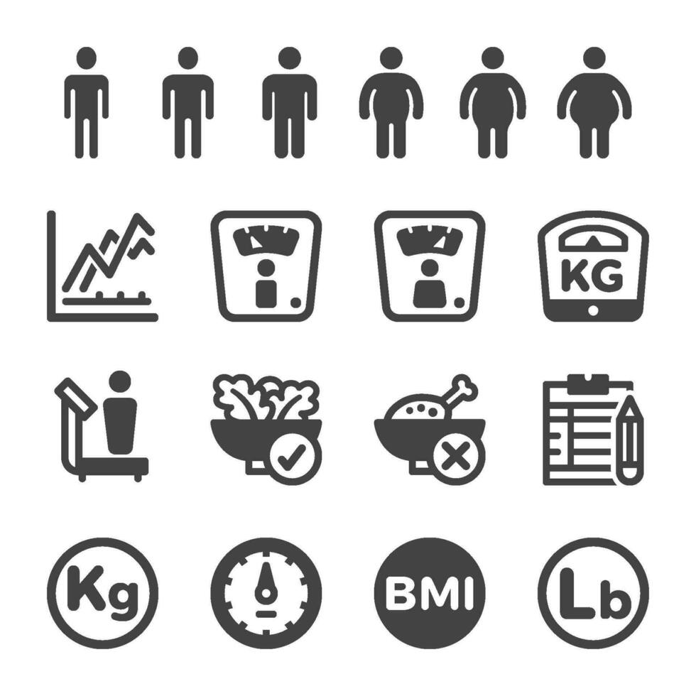 human weight icon set vector