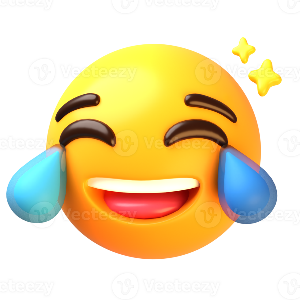 Laughing face with tears 3D Emoji Icon png