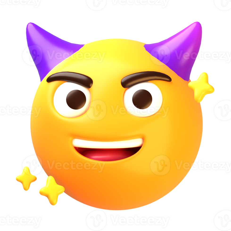 diablo cara 3d emoji icono png