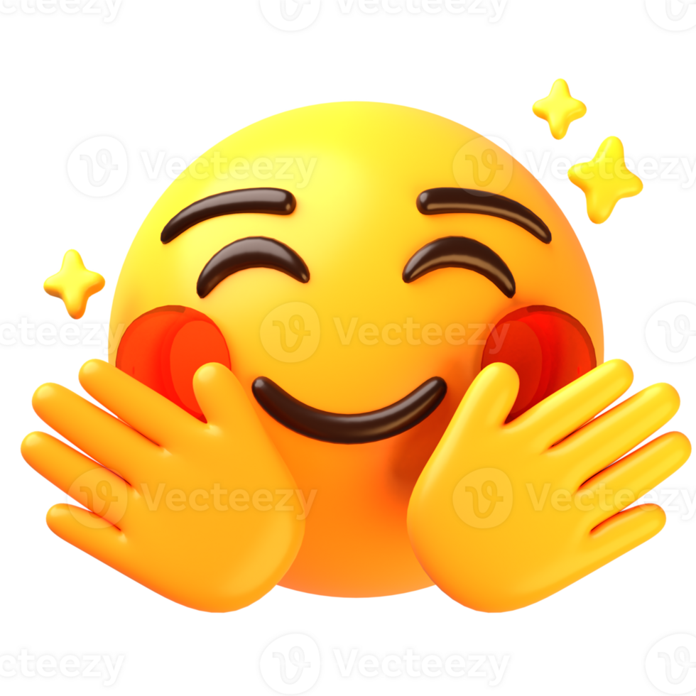 Hugging face 3D Emoji Icon png