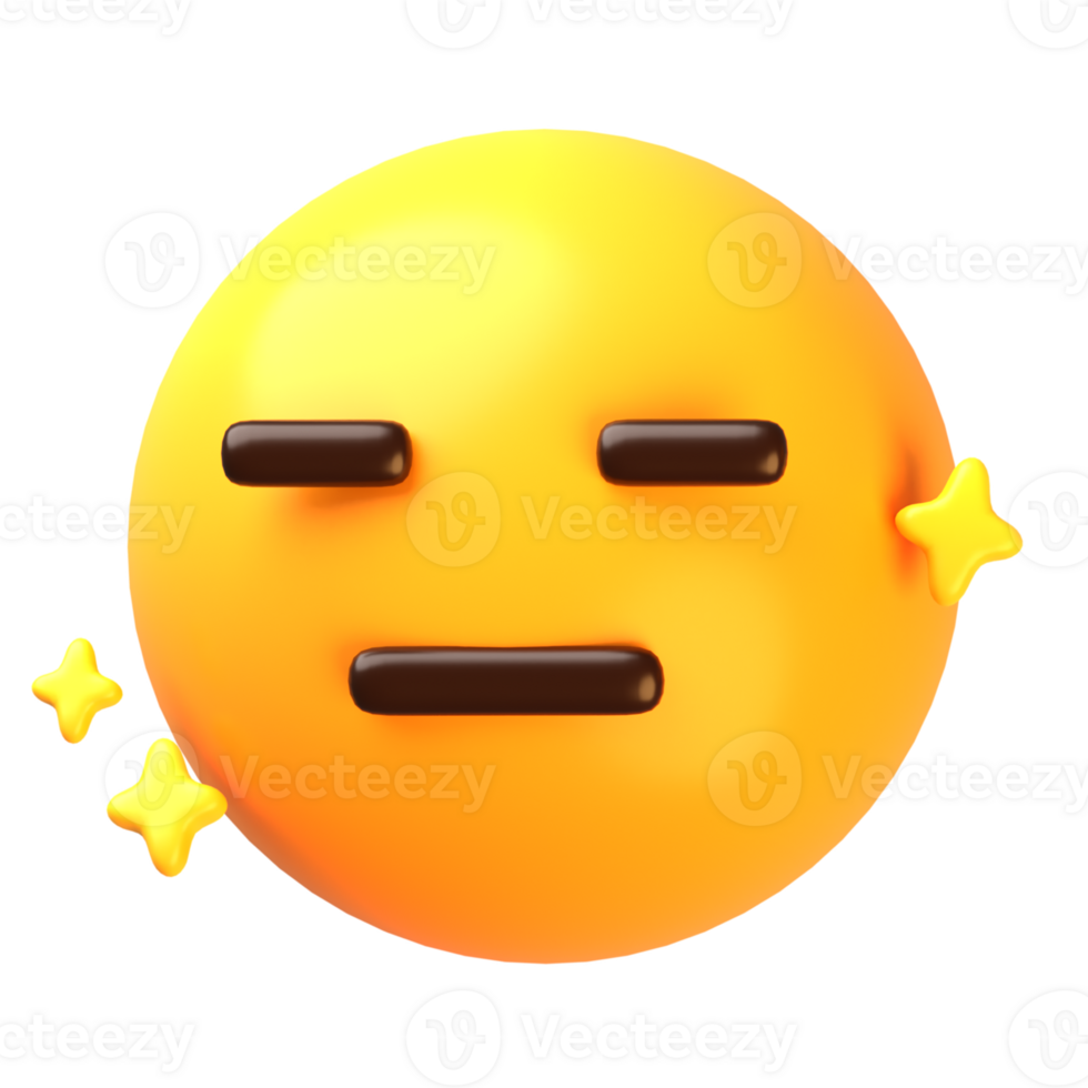 Expressionless face 3D Emoji Icon png