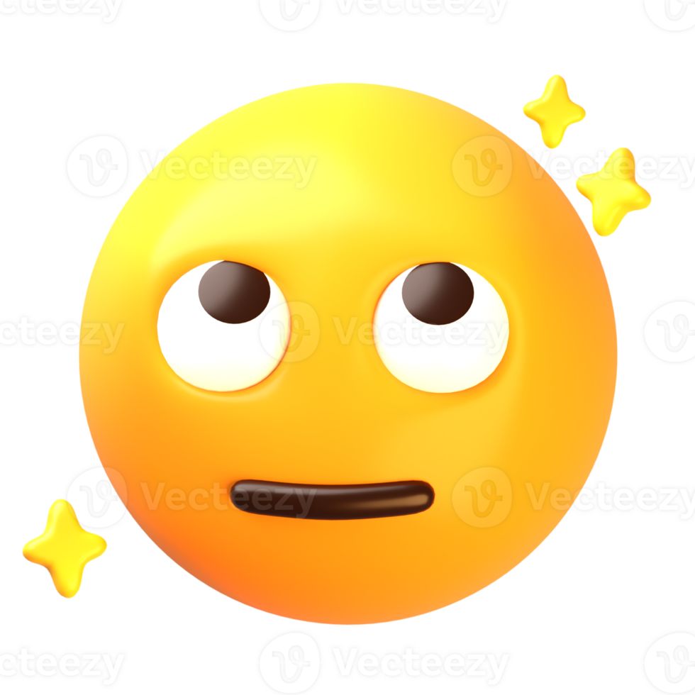 cara con laminación ojos 3d emoji icono png