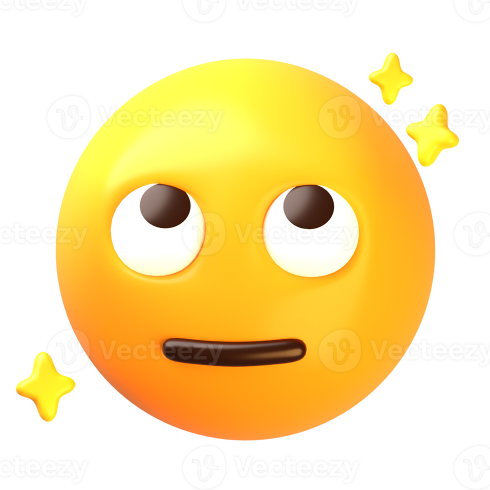 visage avec roulant yeux 3d emoji icône png