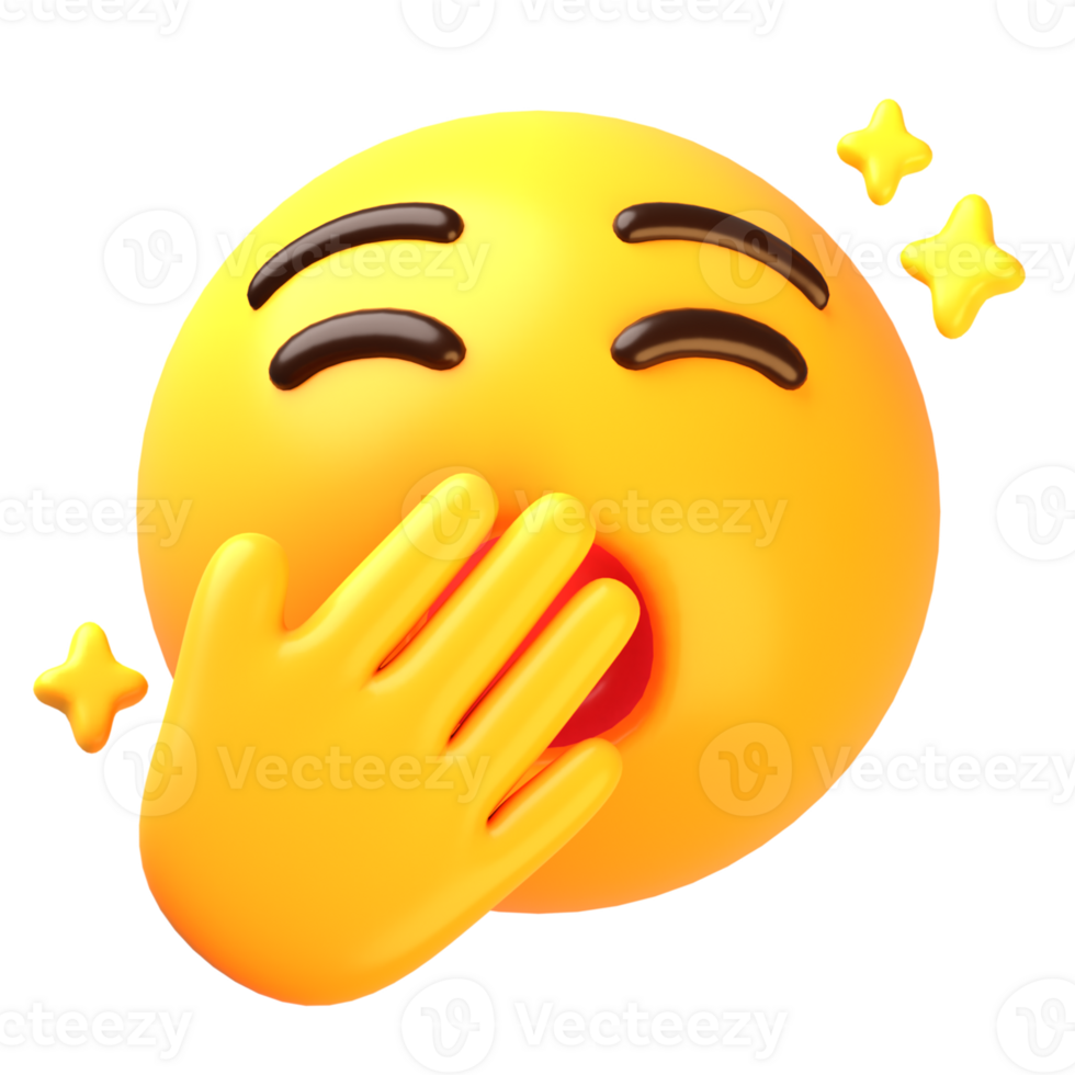 somnolent bâillement 3d emoji icône png