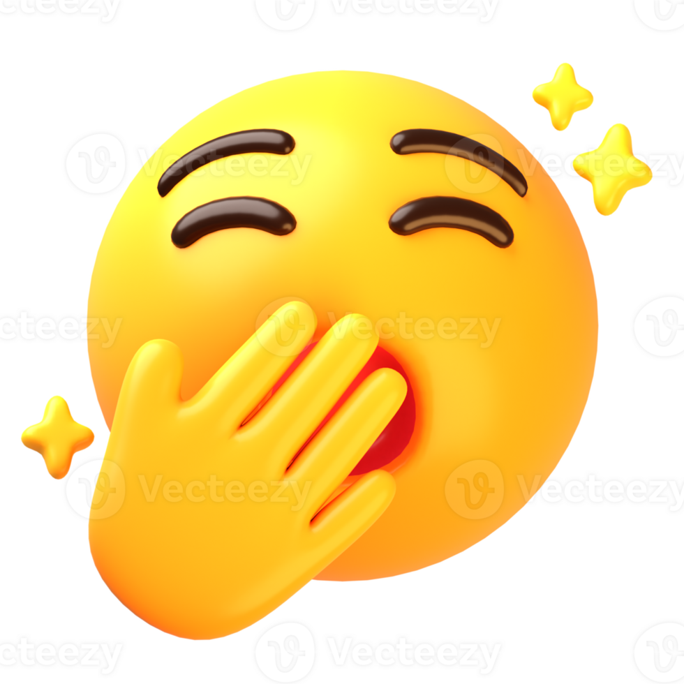 Sleepy yawning 3D Emoji Icon png