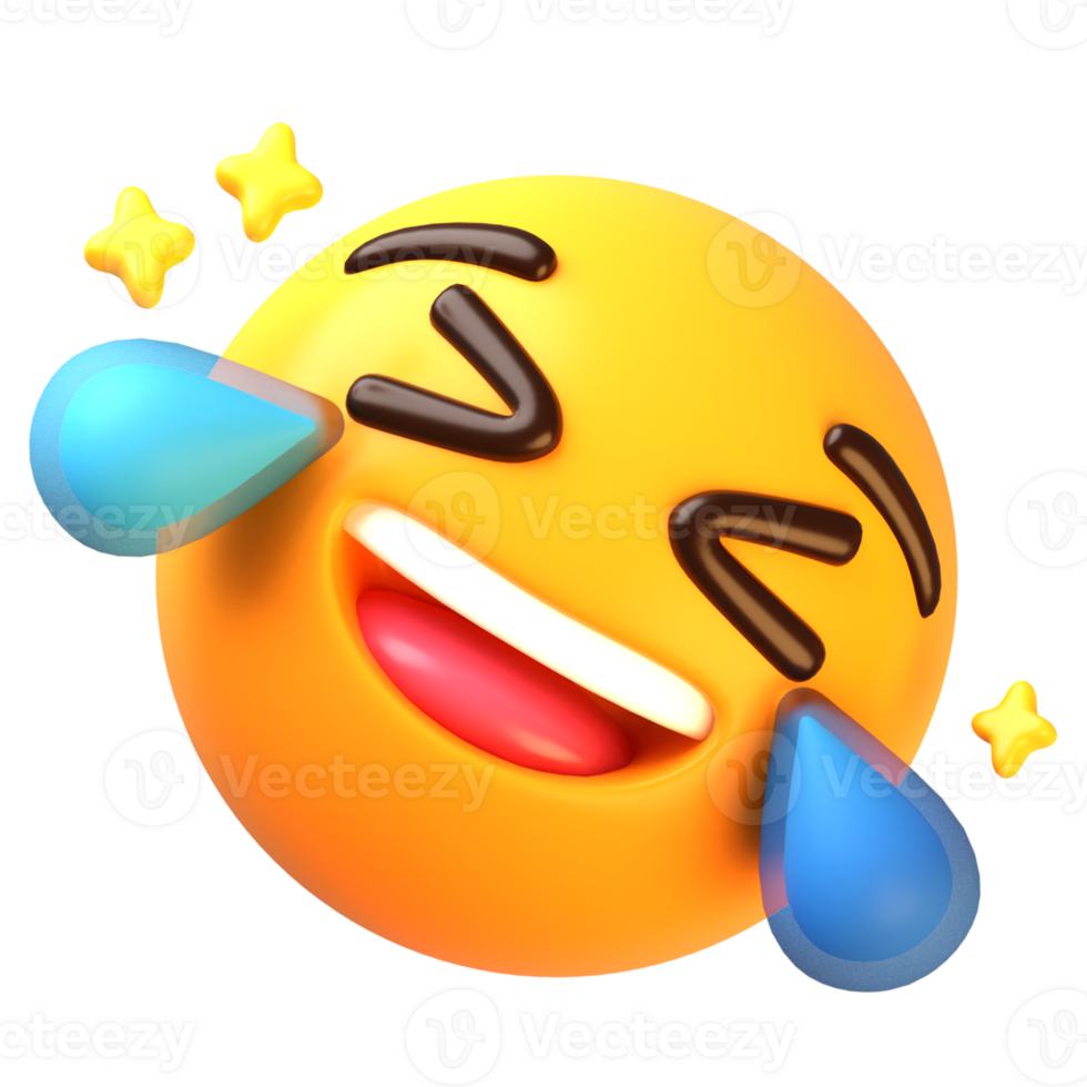 Rolling on the floor laughing face 3D Emoji Icon png