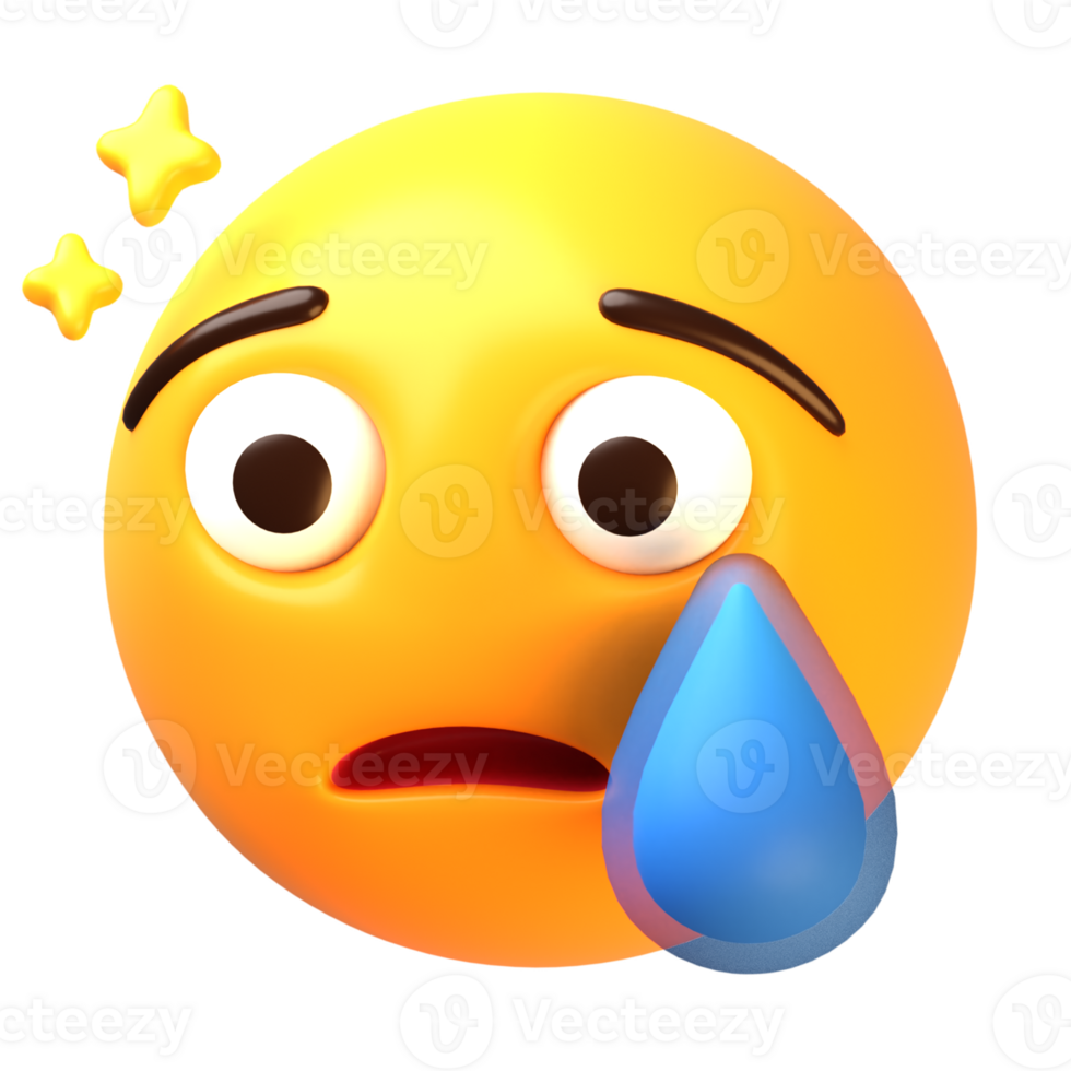 Crying Face 3D Emoji Icon png