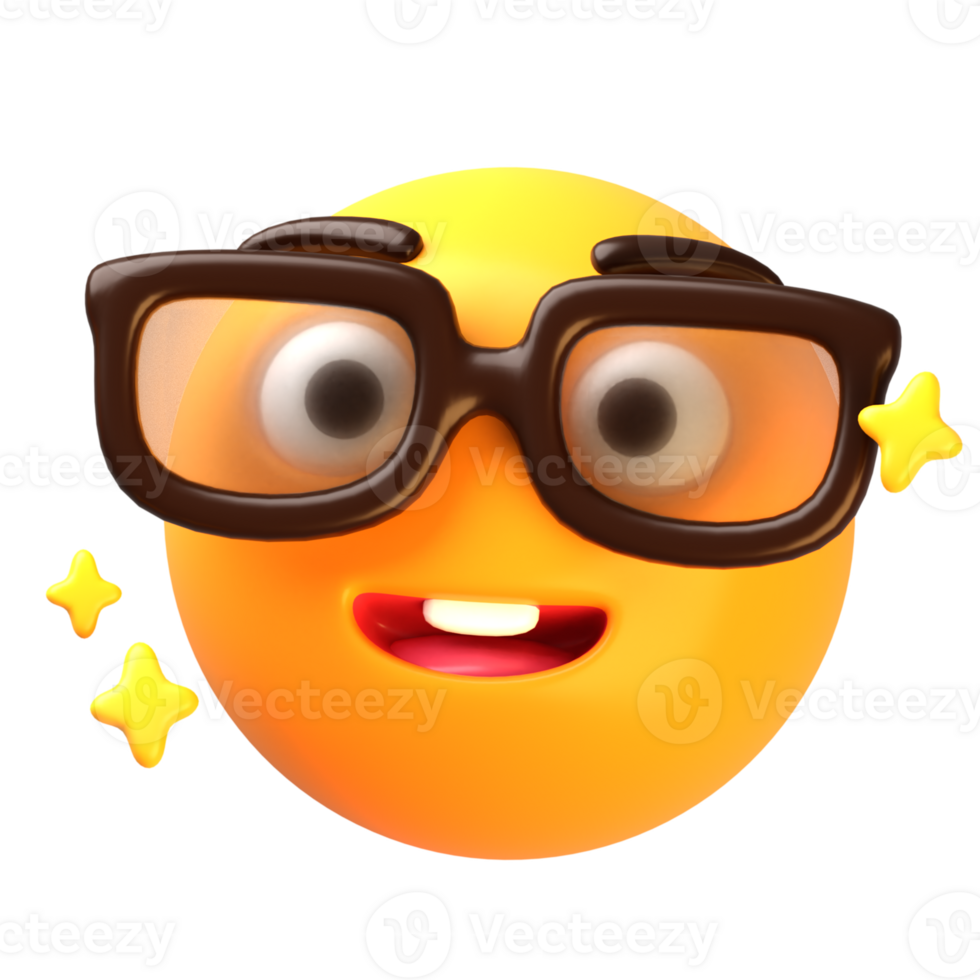 nerd cara 3d emoji icono png