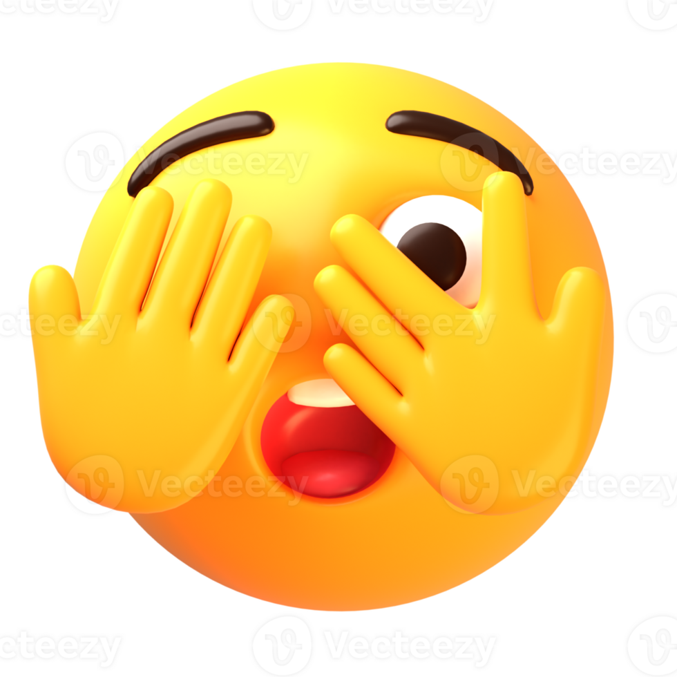 Embarrased face 3D Emoji Icon png