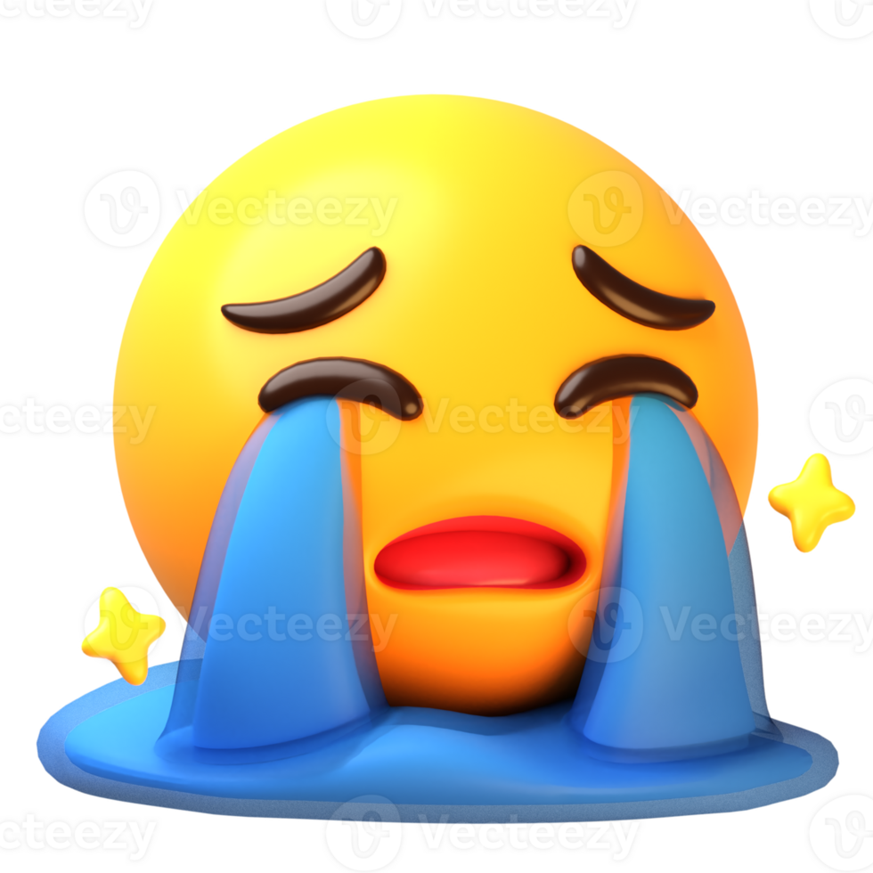 laut Weinen Gesicht 3d Emoji Symbol png