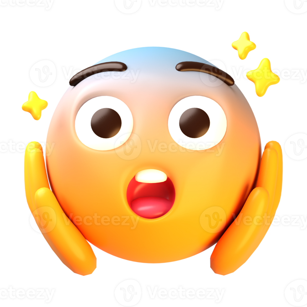 Face screaming in fear 3D Emoji Icon png