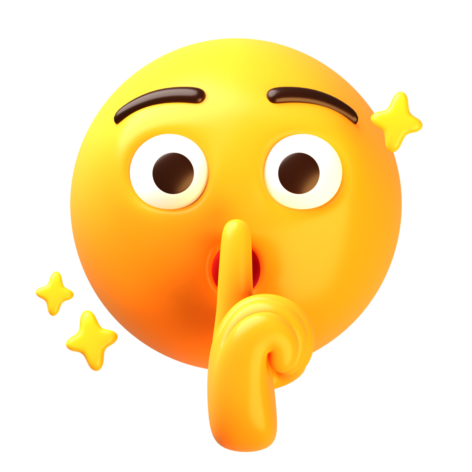 Shushing be silent face 3D Emoji Icon 29239973 PNG