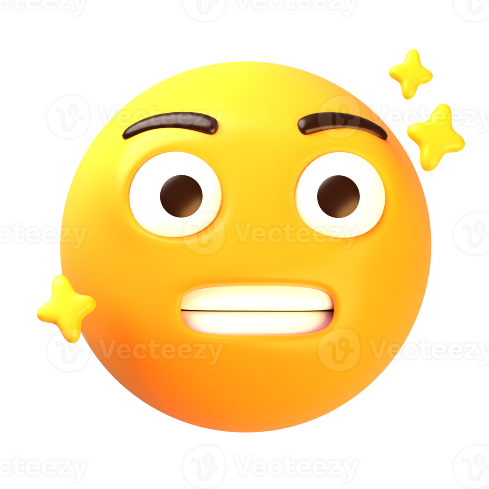 ghignante viso con stretto denti 3d emoji icona png