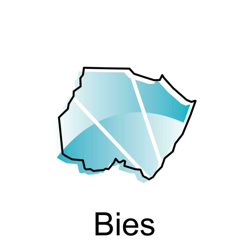 vector map of Bies City modern outline, Logo Vector Design. Abstract, designs concept, logo, logotype element for template.