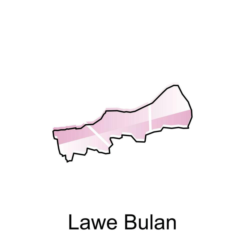 vector map of Lawe Bulan City modern outline, Logo Vector Design. Abstract, designs concept, logo, logotype element for template.