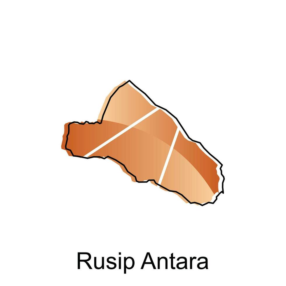vector map of Rusip Antara City modern outline, Logo Vector Design. Abstract, designs concept, logo, logotype element for template.