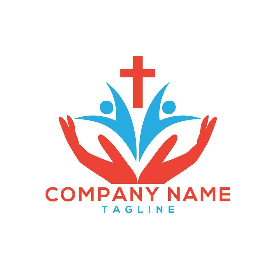 cristiano organización bienestar logo diseño vector