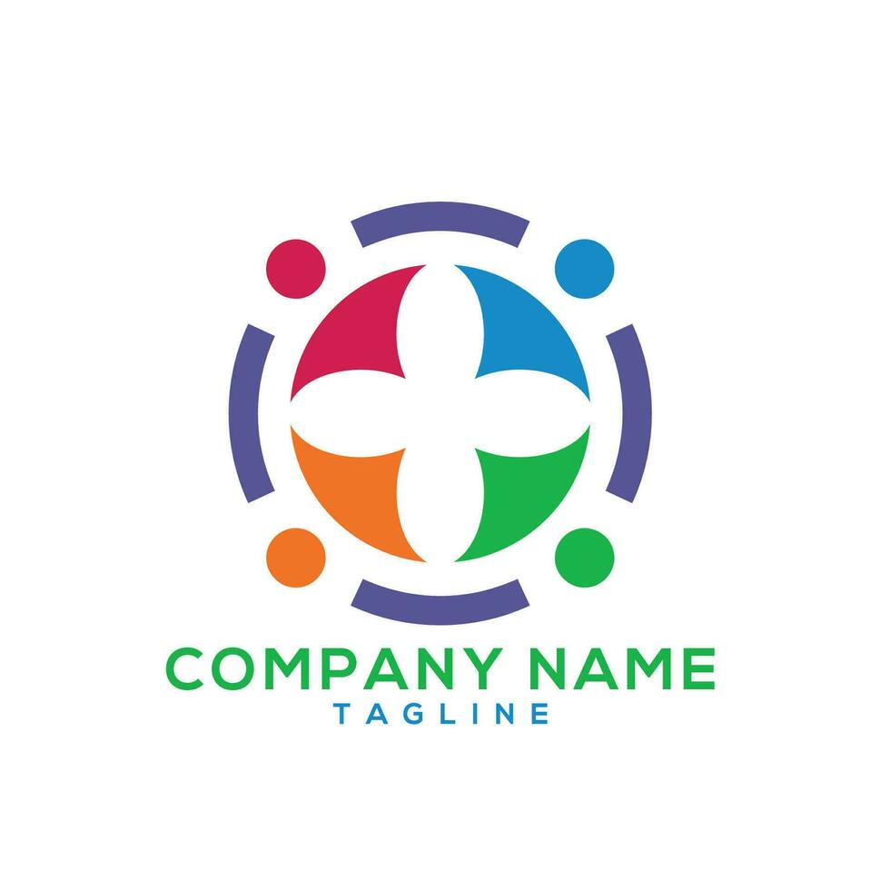 communication connections people logo design vector