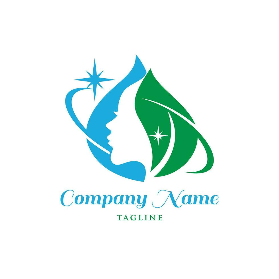 beauty lady hair logo vector