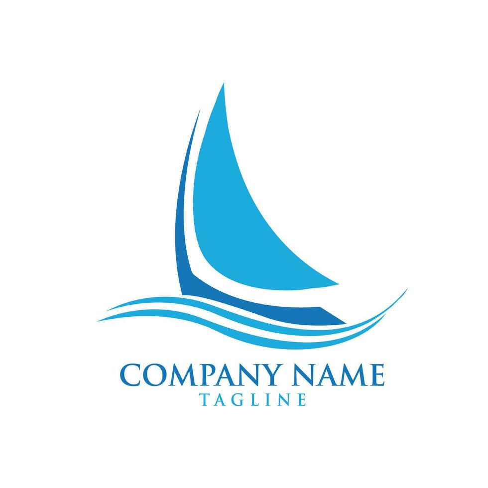 yacht marine logo design vector