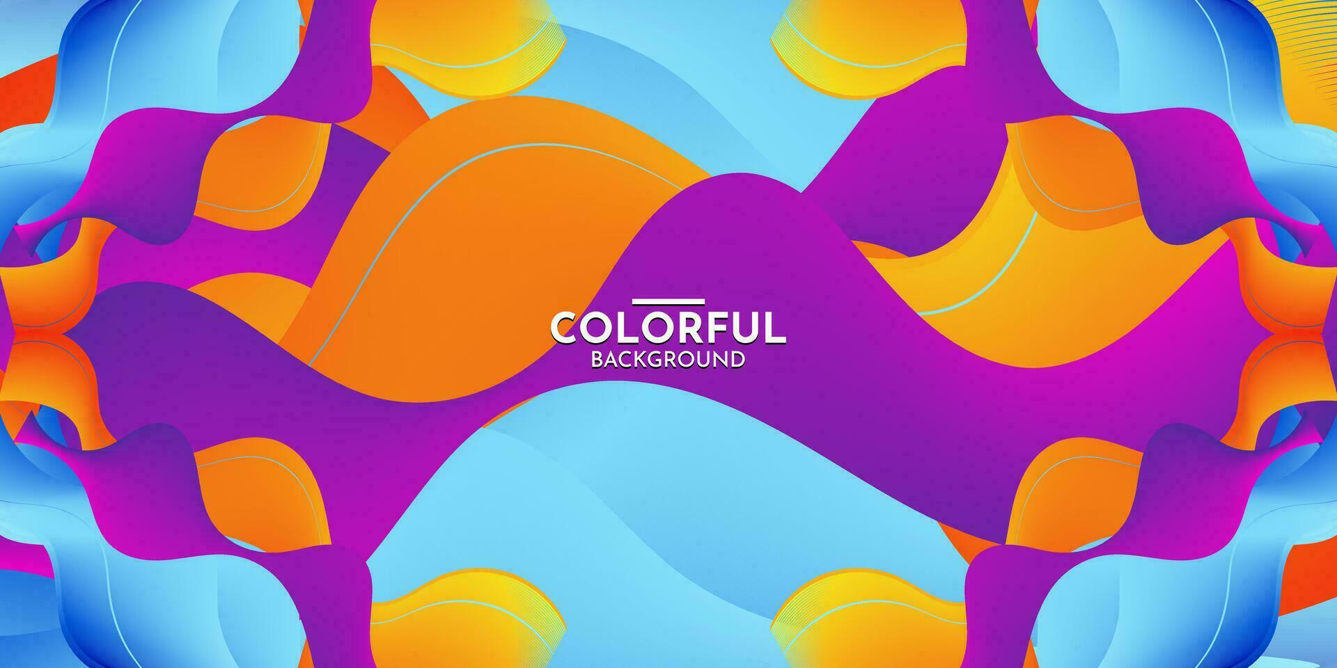 Colorful flowing wave background with modern abstract shapes. Very suitable for poster, banner, cover, advertisement, wallpaper, etc. vector