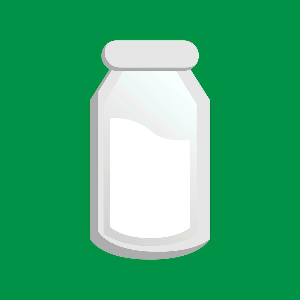 Simple a Bottle of Milk Vector Illustration