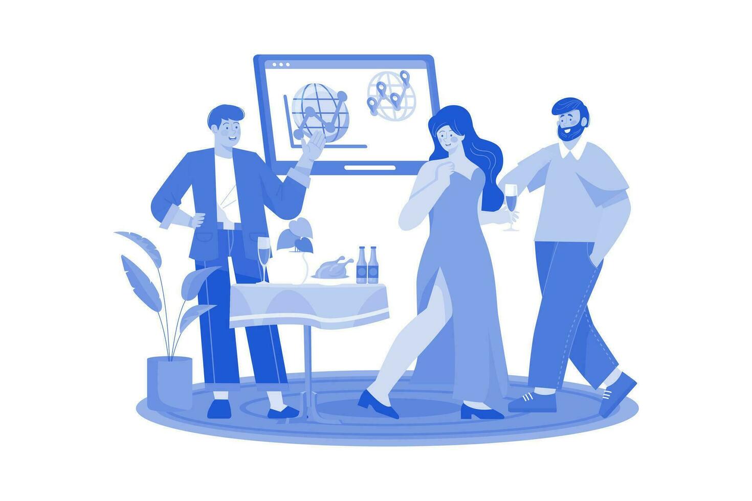 Company Hosts Networking Event To Meet Potential Clients vector