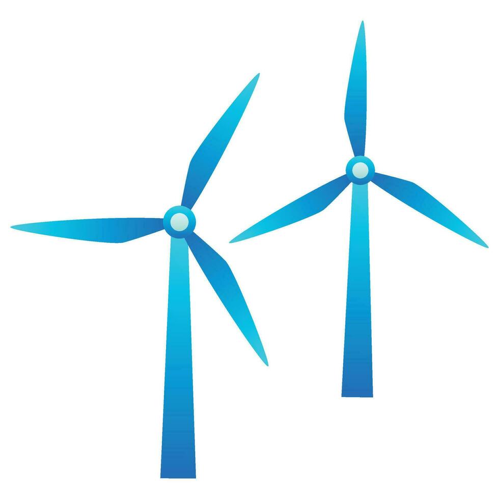 Vector wind turbine icon flat design style windmill silhouette simple icon modern flat