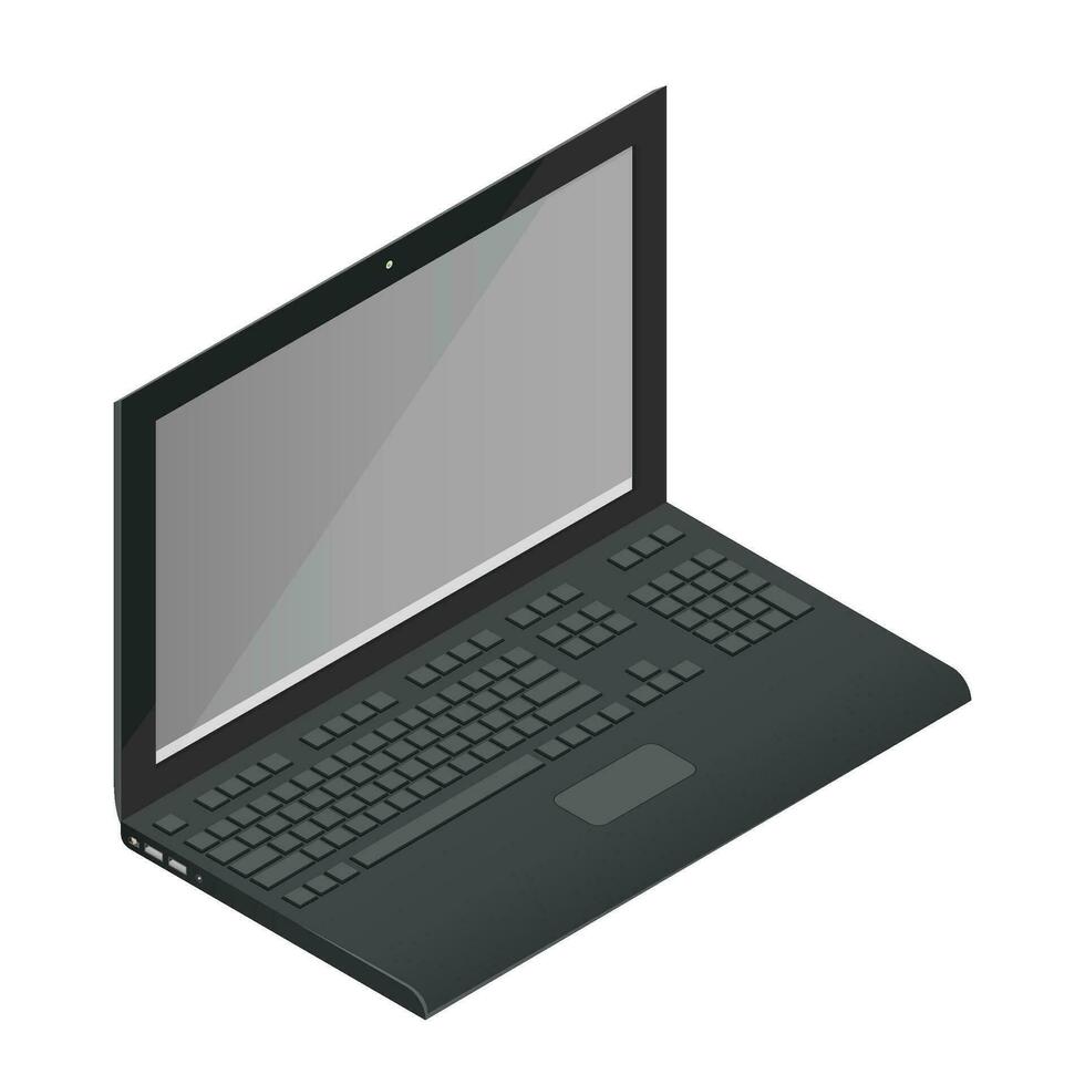 Vector isolated modern laptop on white