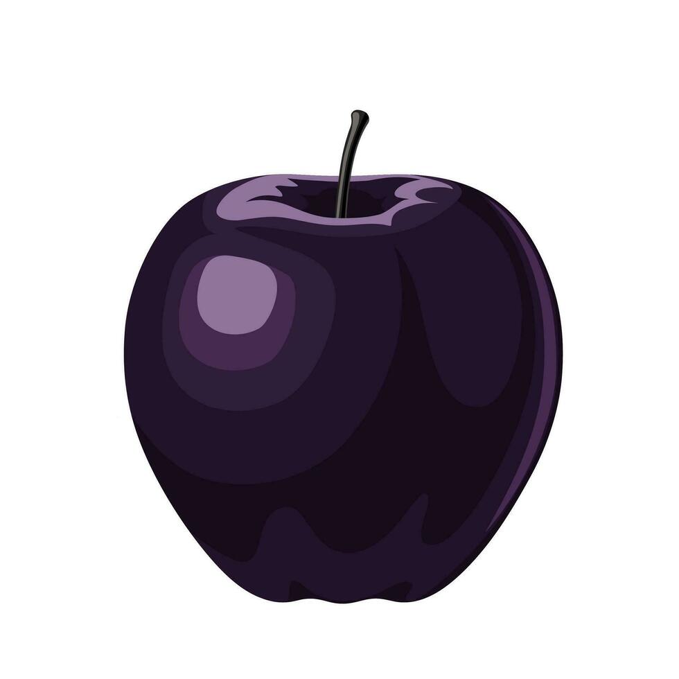 Vector illustration, black diamond apple, isolated white background.