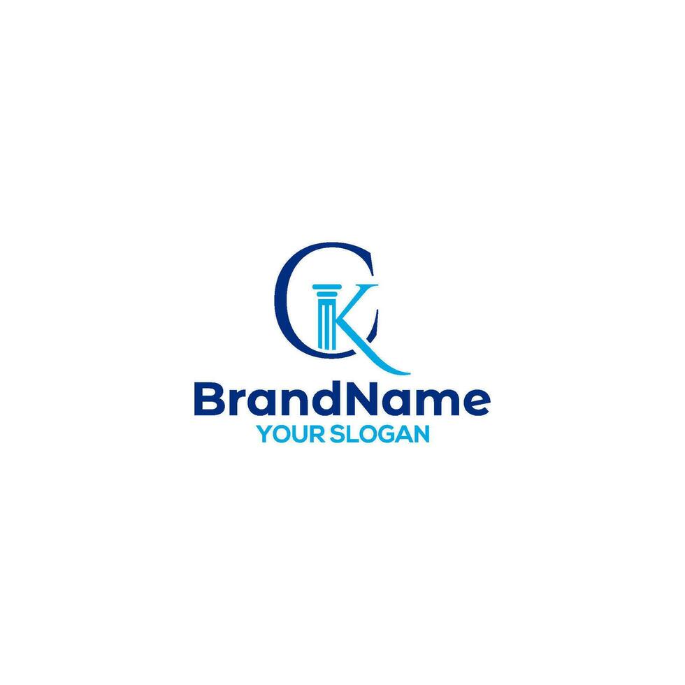 CK Pillar Law Logo Design vector