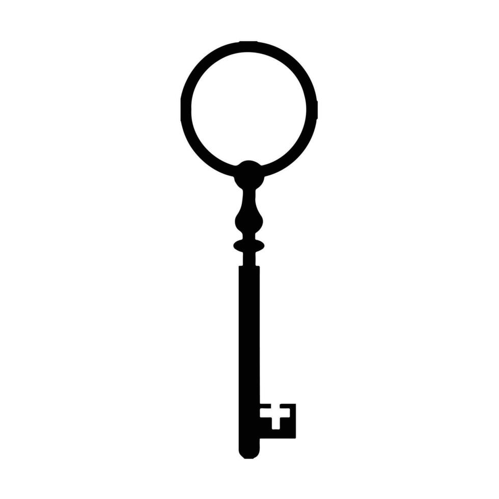 Technology door key silhouette, symbol, vector