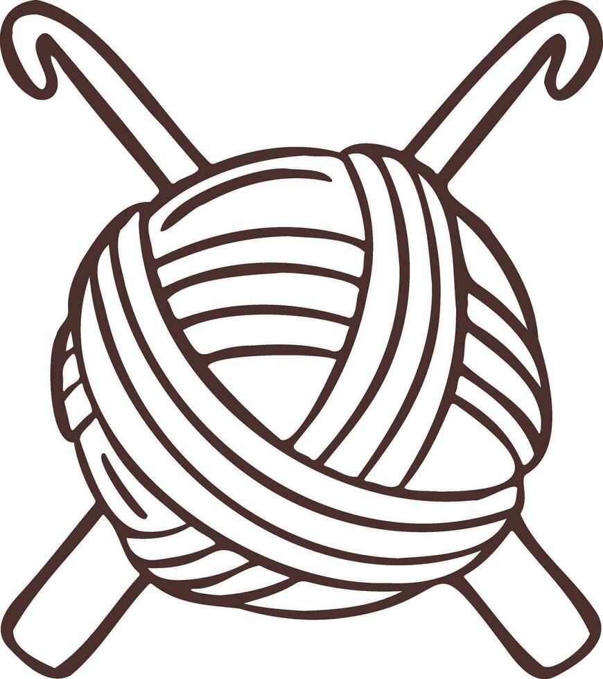 Knitting sewing symbols thread yarn skein needlework vector