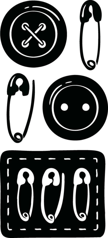 Knitting sewing symbols set needlework vector made by hands