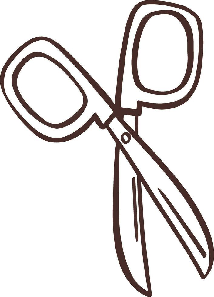 Scissors for sewing, embroidery symbol hand vector