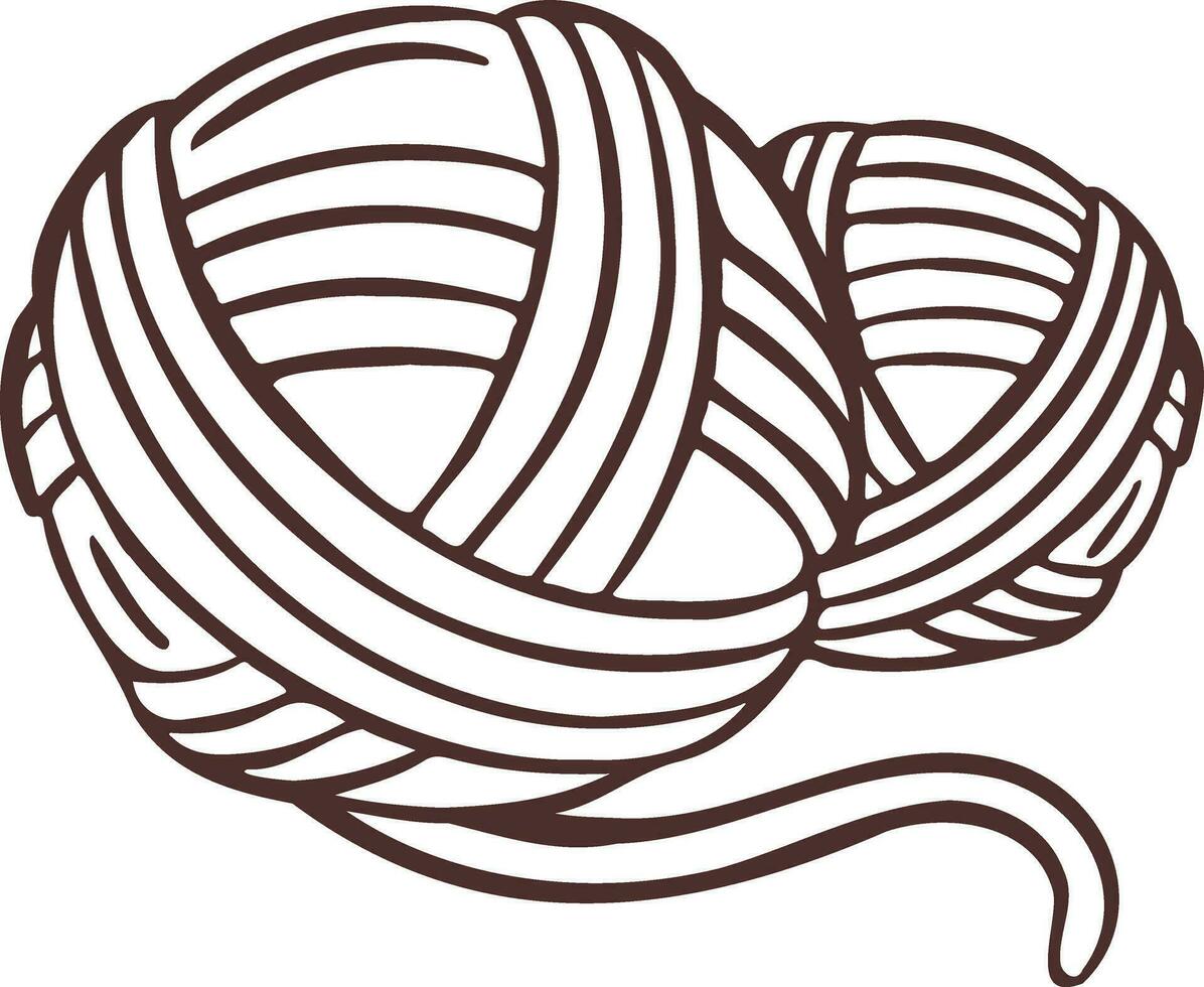 Knitting sewing symbols thread yarn skein needlework  vector