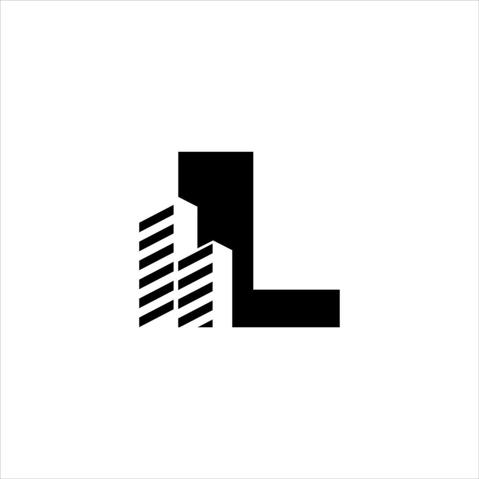 L initial building logo design vector symbol graphic