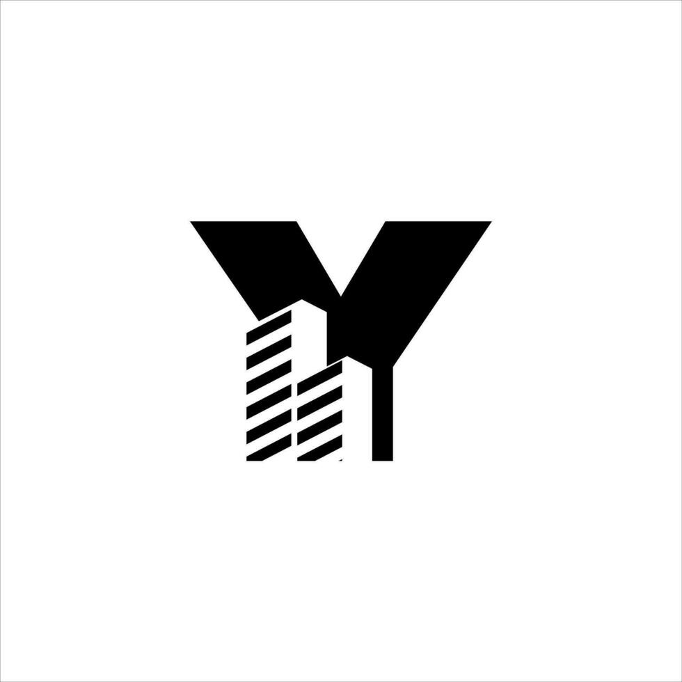 Y initial building logo design vector symbol graphic