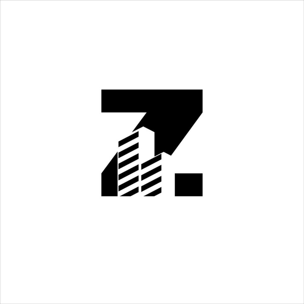 Z initial building logo design vector symbol graphic