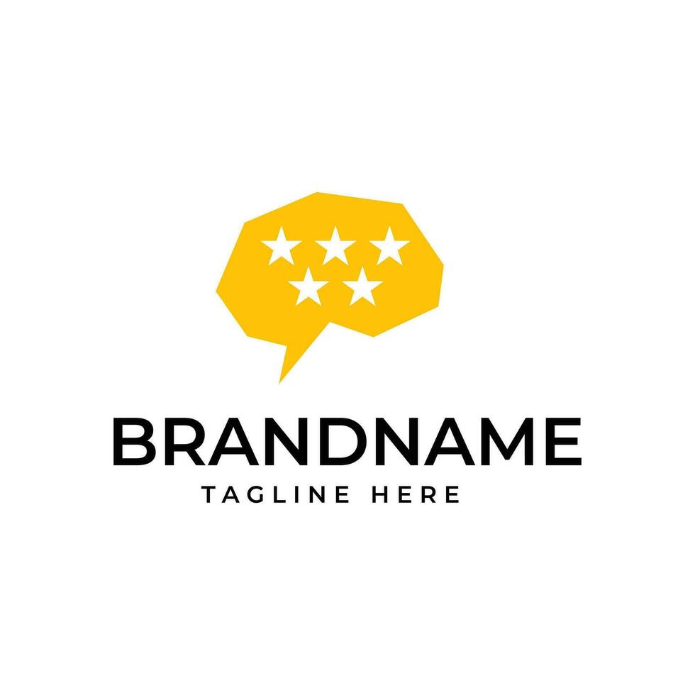 Brain logo combined with 5 stars vector