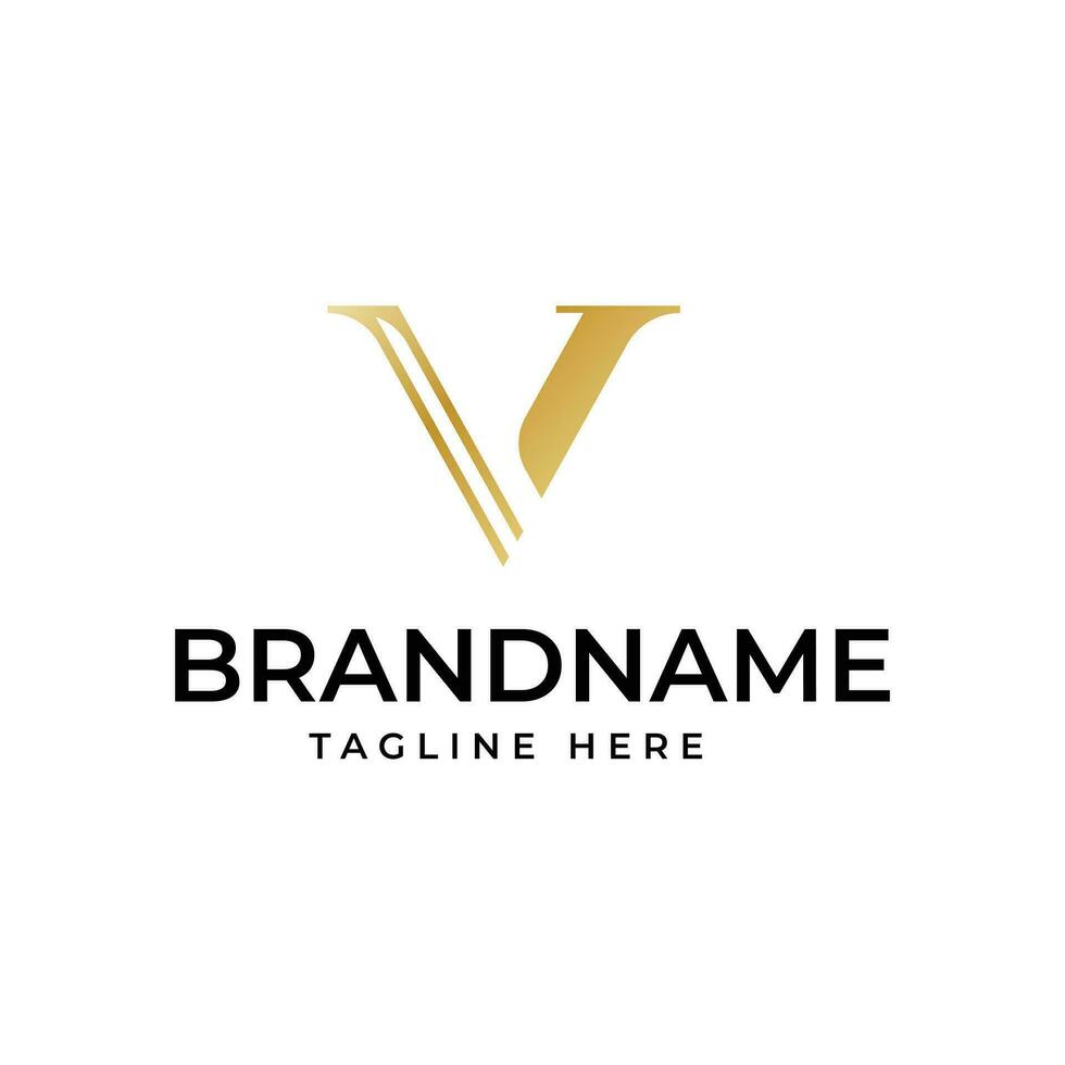 sencillo y elegante letra v logo vector