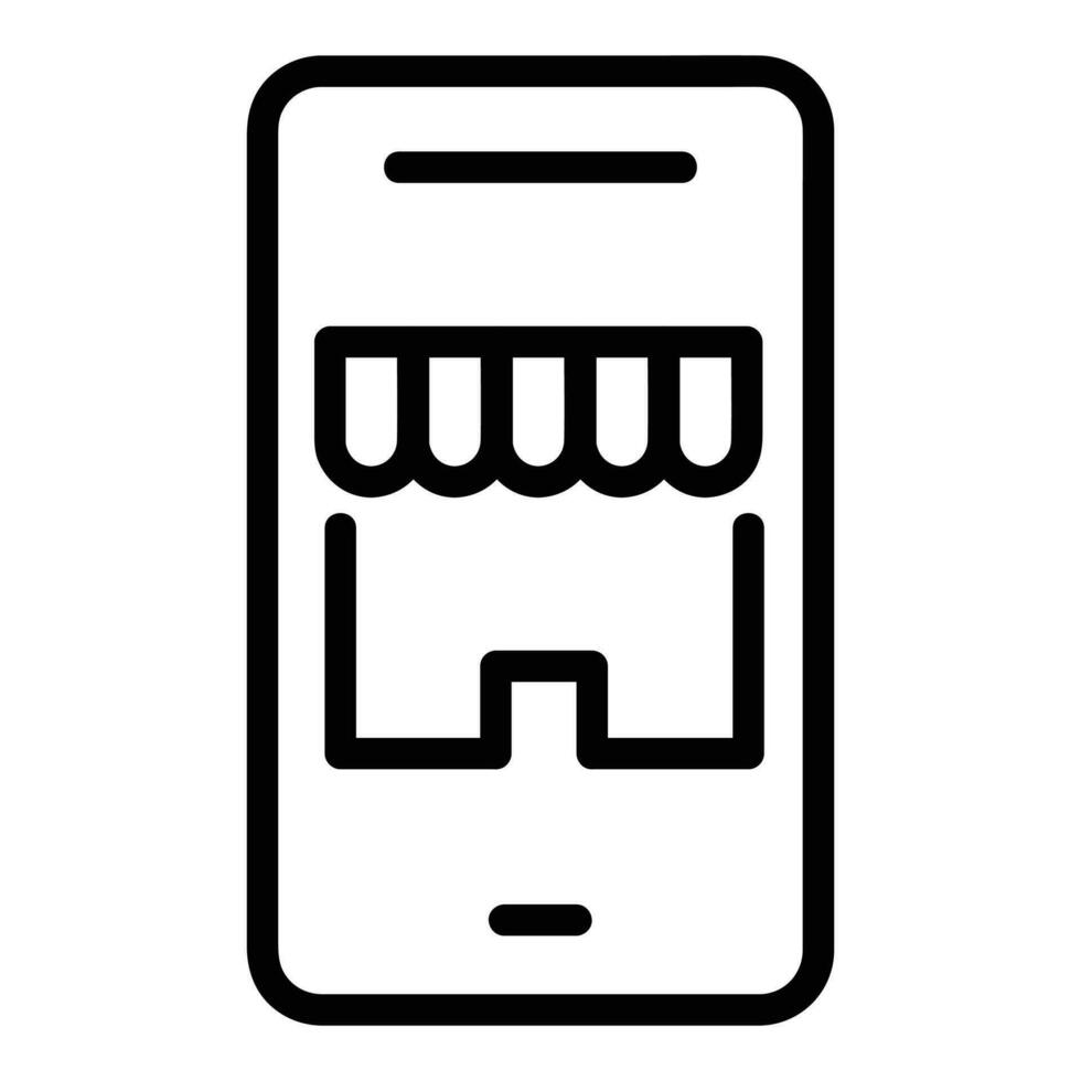 Online shopping Vector Icon, Outline style icon, from Advertisement icons collection, isolated on white Background.