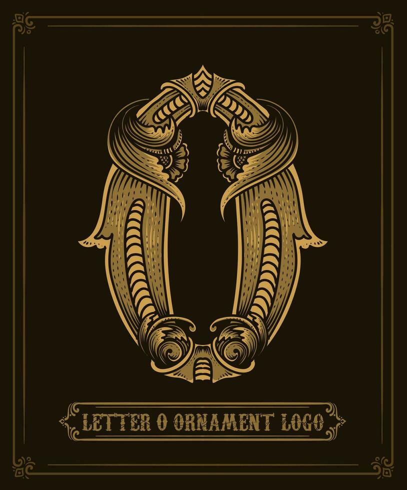 Vintage ornament logo letter O - Vector Logo