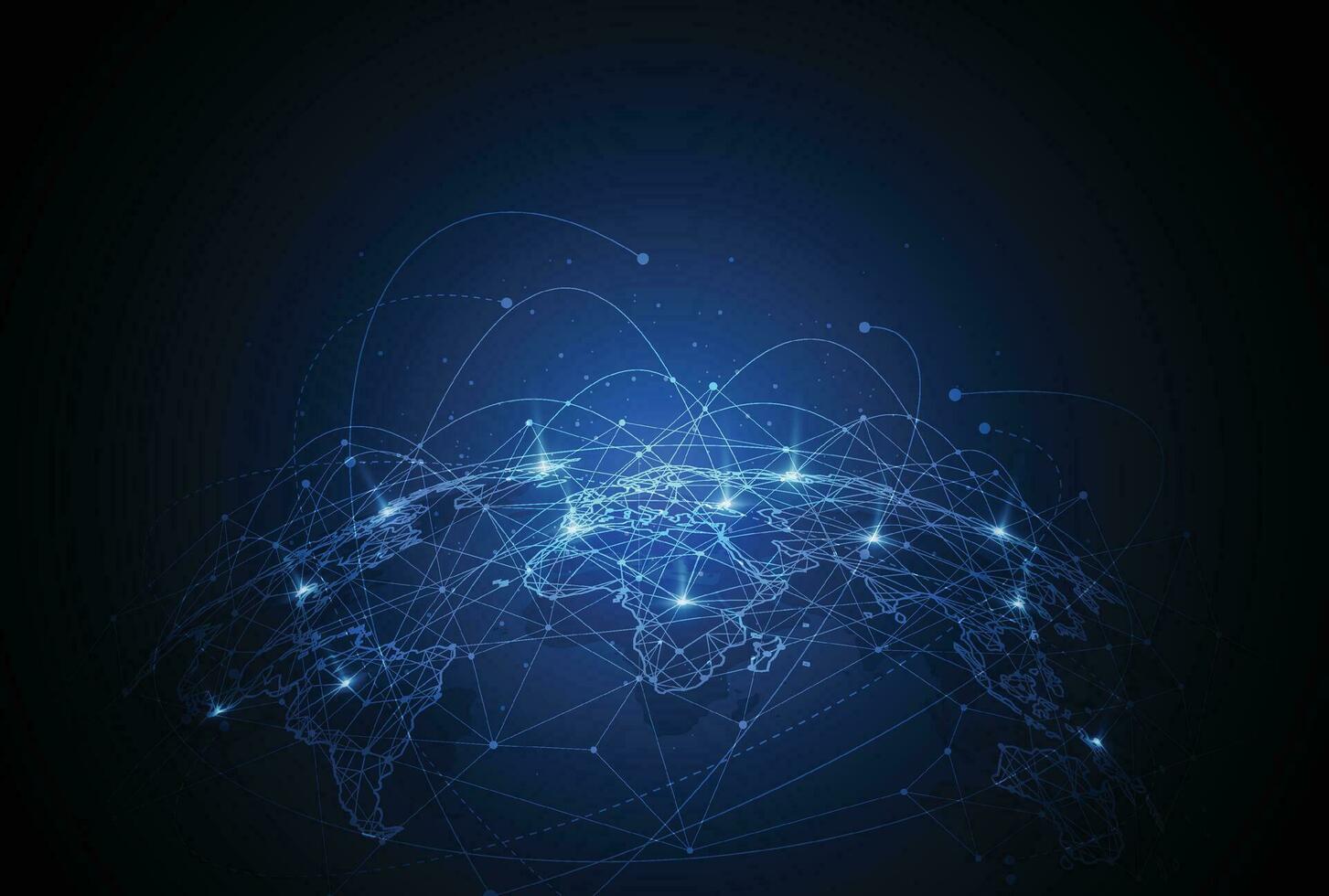 Global network connection. World map point and line composition concept of global business. Vector Illustration