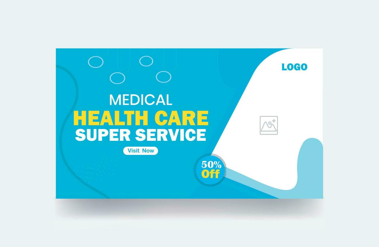 médico cuidado de la salud miniatura hospital bandera cubrir enviar diseño modelo vector