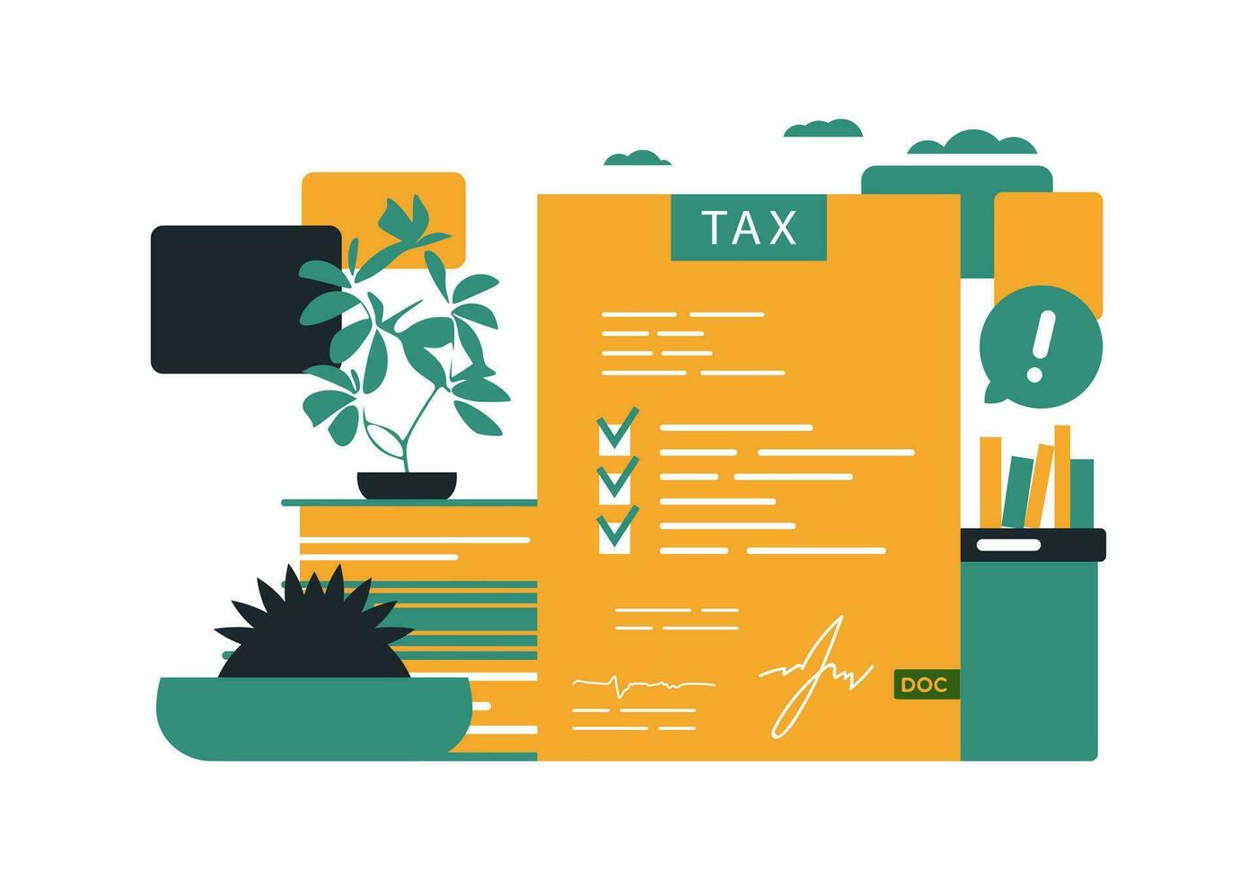 Chic background on the theme of paying taxes. vector