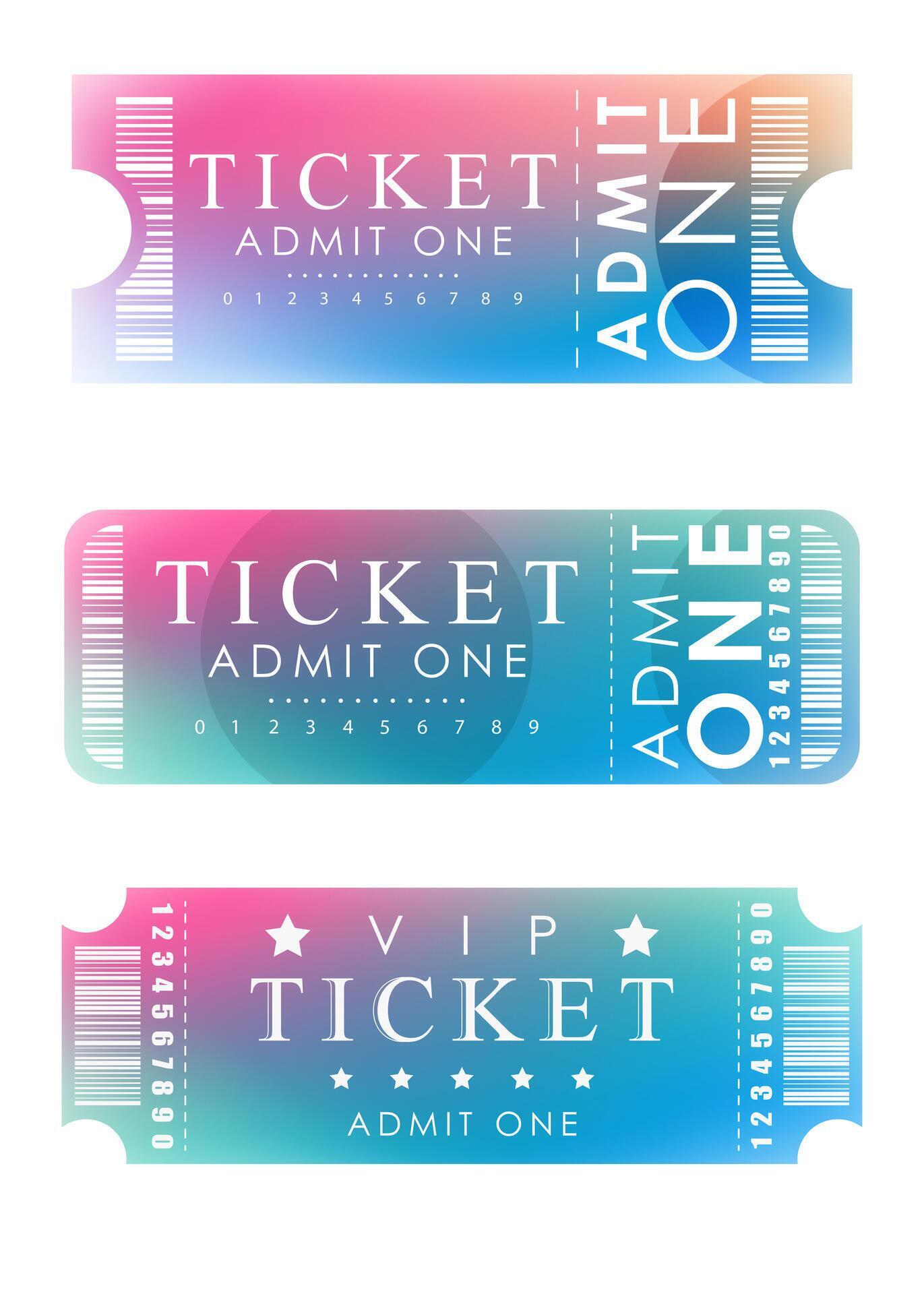 Ticket template set Ready design for your business Isolated Ticket template set Ready design for your business Isolated