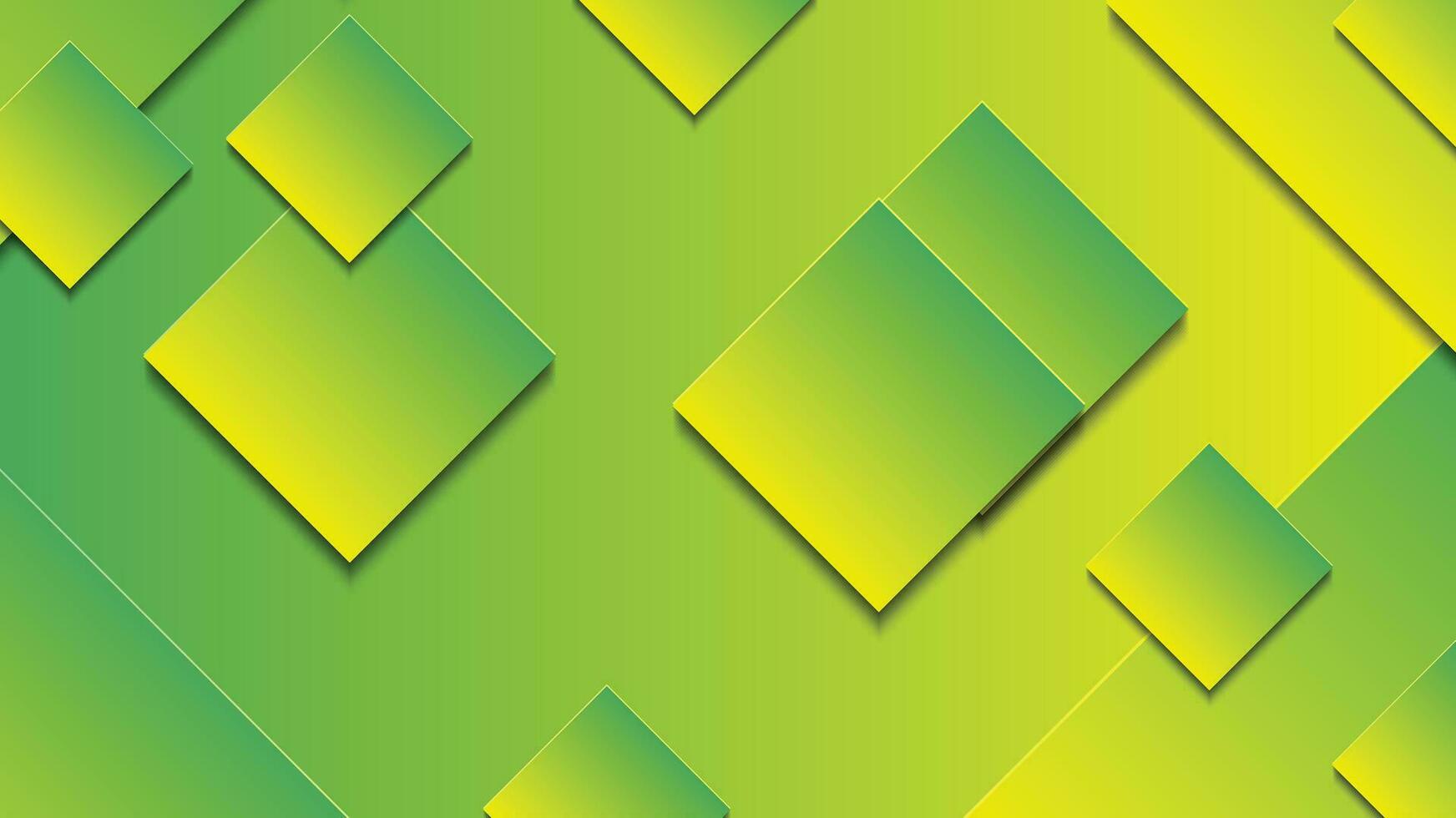Abstract green and yellow gradient background with rectangle lines vector