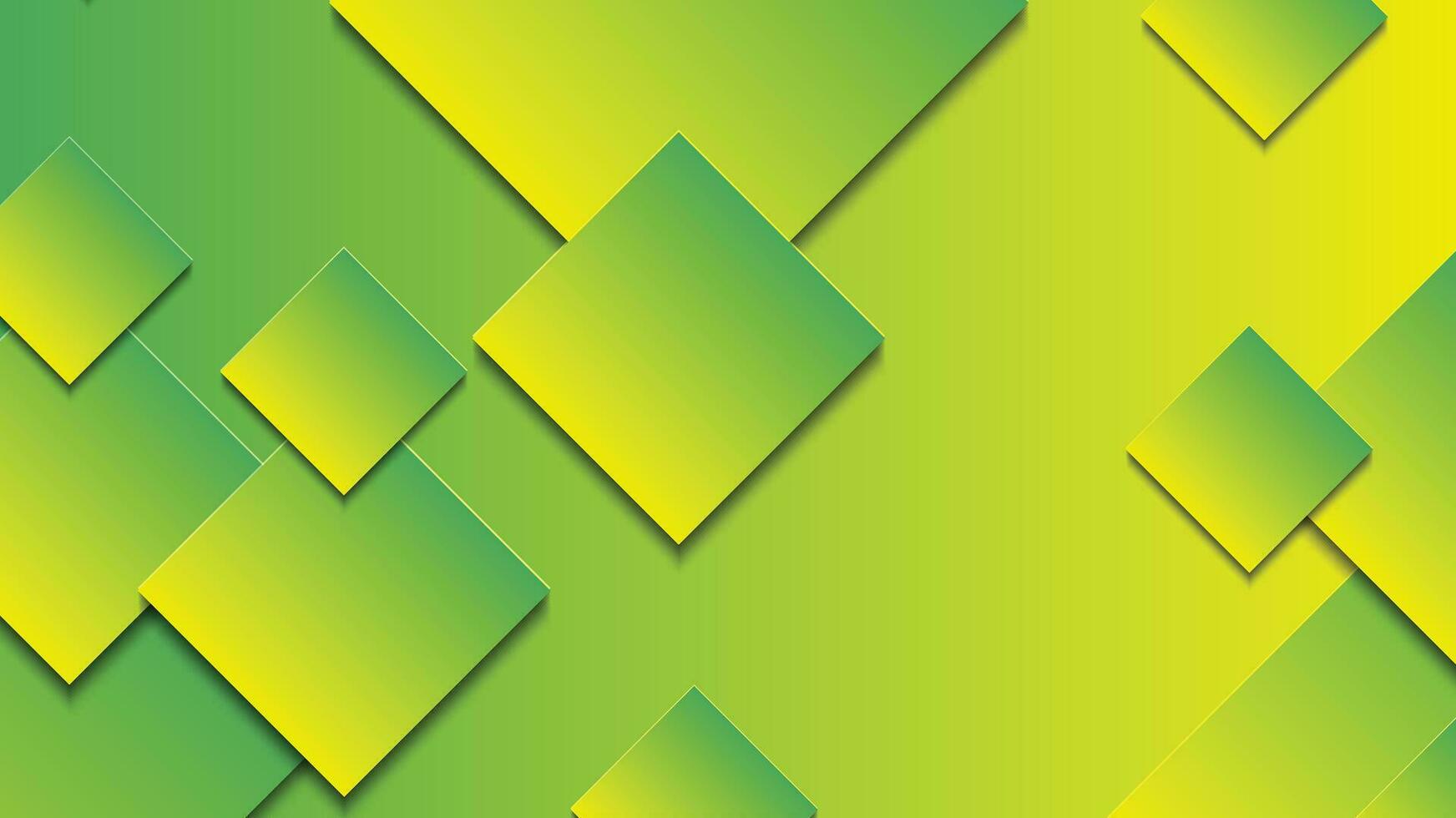 Abstract green and yellow gradient background with rectangle lines vector