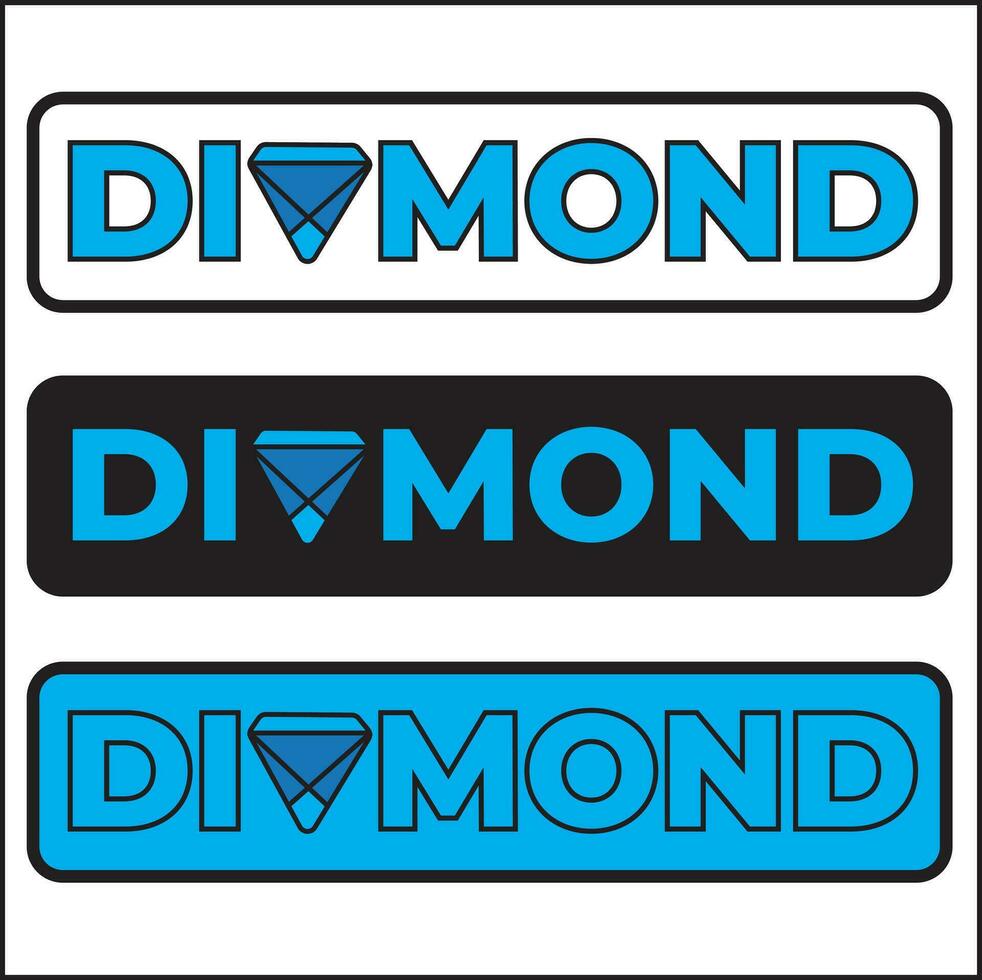 vector design illustration of diamond text with a rectangular shape. Suitable for icons, logos, posters, websites, t-shirt designs, stickers, concepts, advertisements.